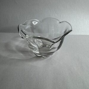 Duncan Miller Clear Glass Ruffled Scalloped Edge Mayo Bowl Small 5" Candy Dish